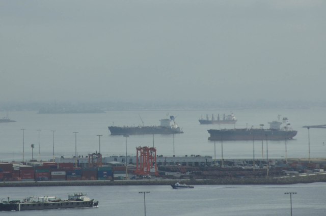 Cargo ships at the Port of Los Angeles